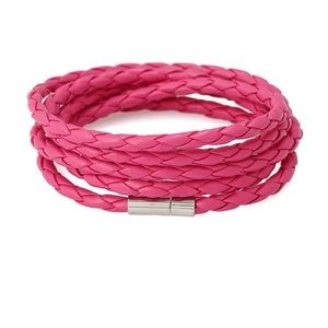 Woman’s Vegan Braided Leather Wrap Bracelet